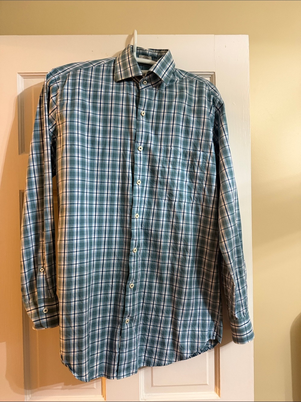 Peter Millar Classic Men's Blue/Teal Plaid Button-Down Shirt